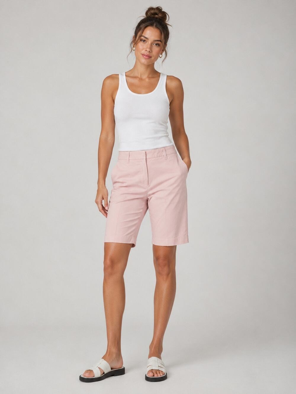 Vince Bermuda Shorts Blush Pink Stretch Cotton Tailored Size 2 NWOT